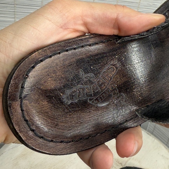 Freebird Sandals Sea Braided Black Silver Leather Adjustable Strap Boho Size 7 - Picture 6 of 7